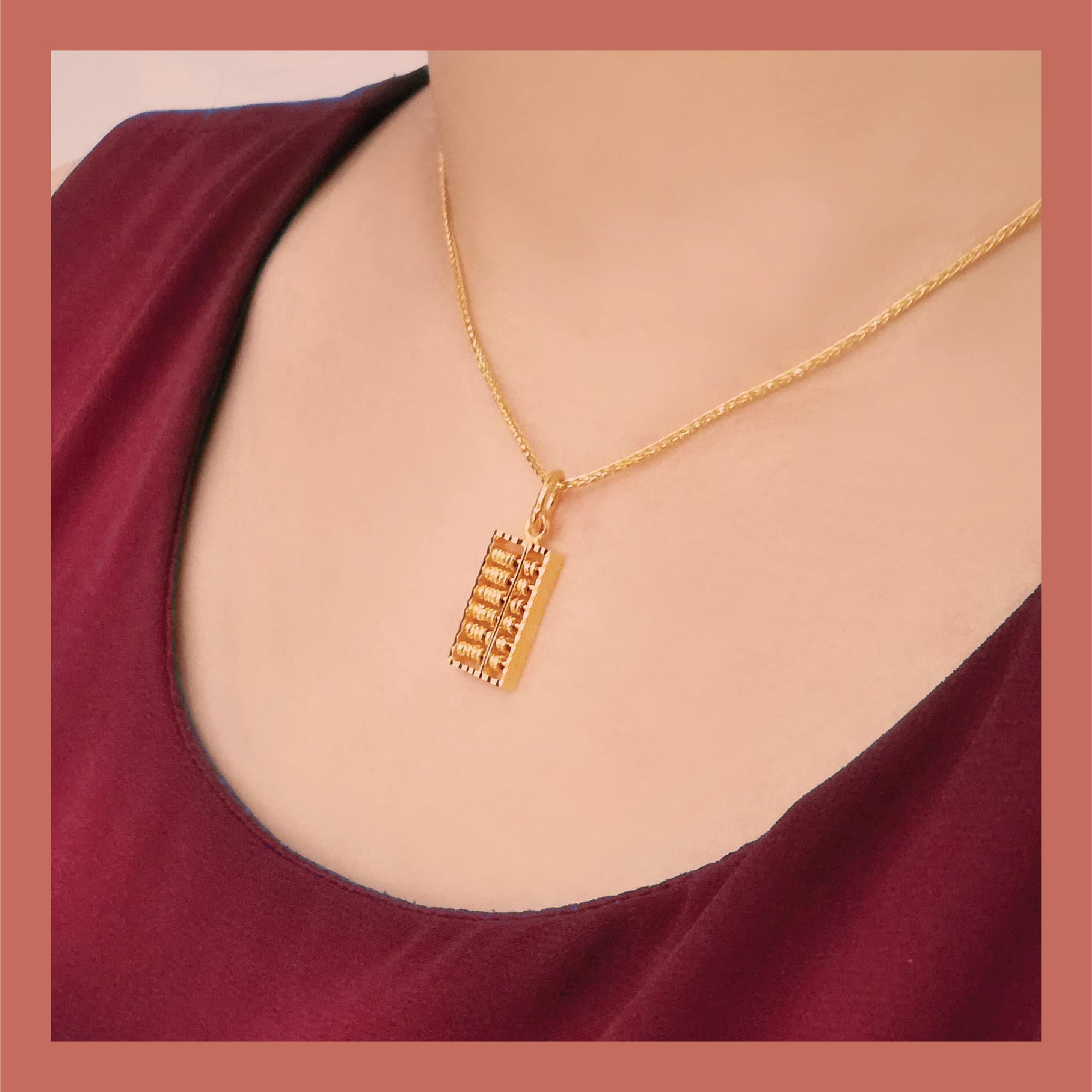 abacus necklace gold